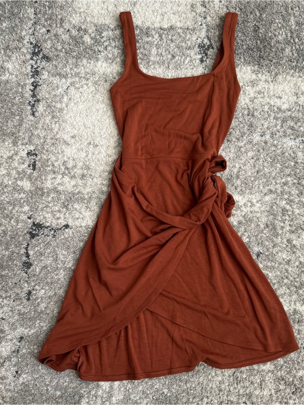 Wilfred Rust Brown Wrap-Style Midi Dress